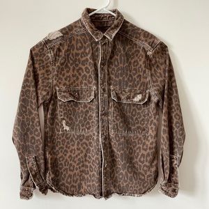 Zara Leopards Denim Jacket